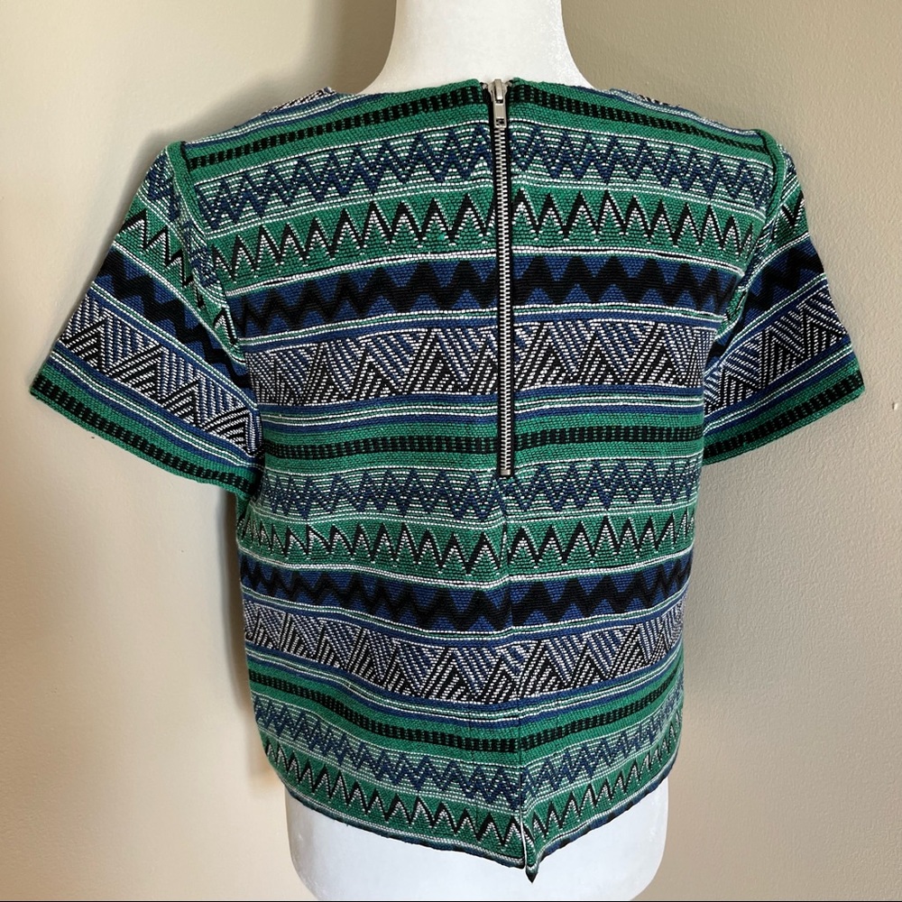 Aztec Knit Zip-back Top - Picture 2 of 5